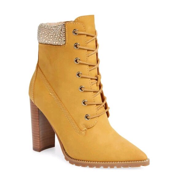 Steve Madden heeled combat pointed toe leather boots women's size 6 - Picture 5 of 6